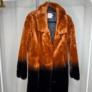Urbancode Black Ombre Faux Fur Coat